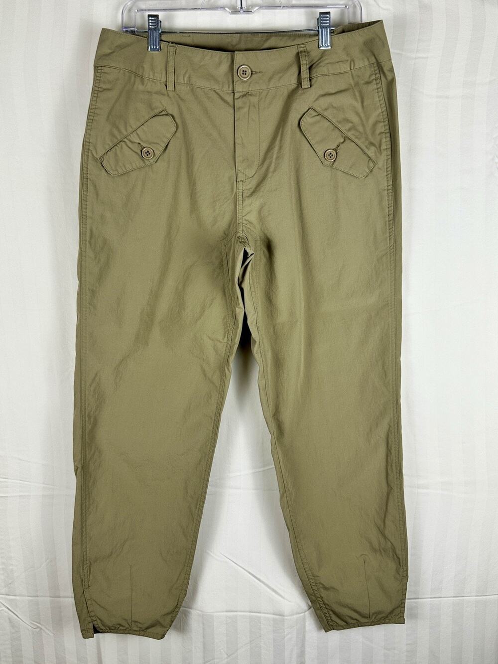 Kut from the Kloth Sadie High Rise Cropped Ankle Twill Utility Pants Size 8 Tan